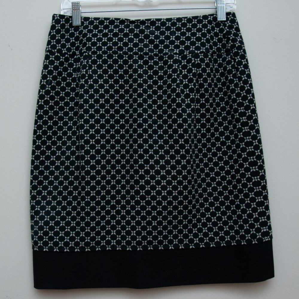 Ann Taylor Black/White Cotton Wool Skirt 4
